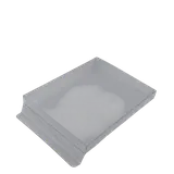 Empty clear case protector with its end flap open.